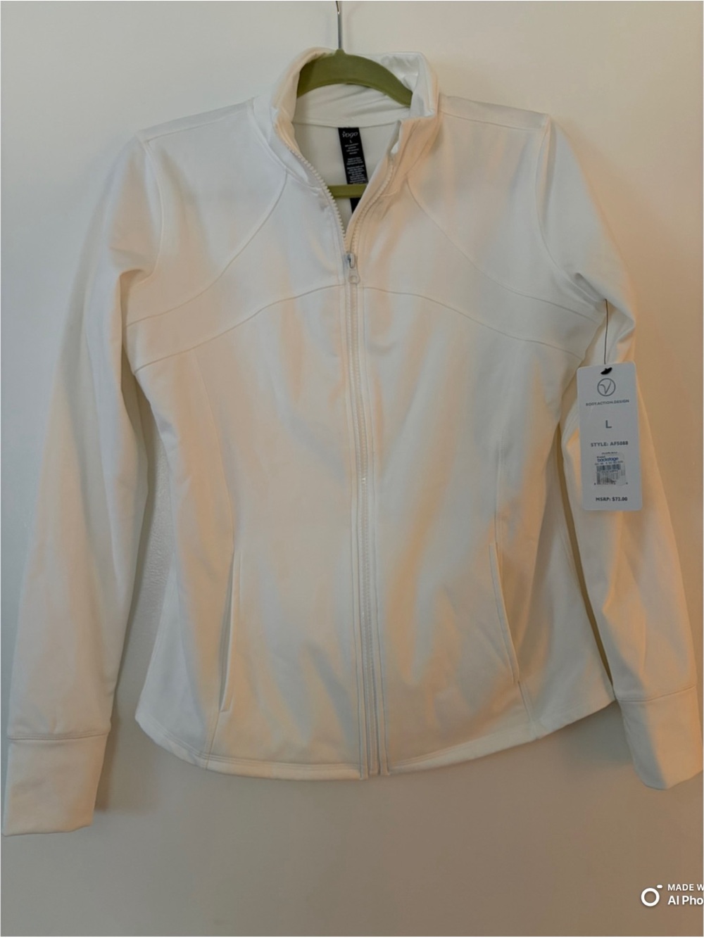 BNWT- absolutely fit by VOGO - White Full-Zip Jacket